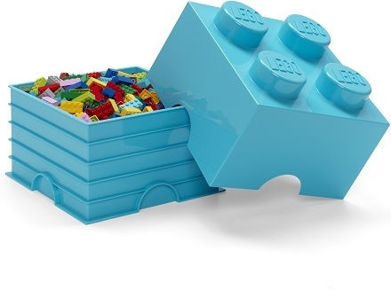 LEGO Детска кутия за съхранение от пластмаса 4-Stud Тюркоазен 25x25x18см 1бр