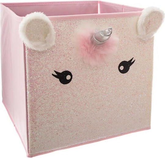 Детска кутия за съхранение сгъваема Unicorn Розов 29x29x29см 1бр