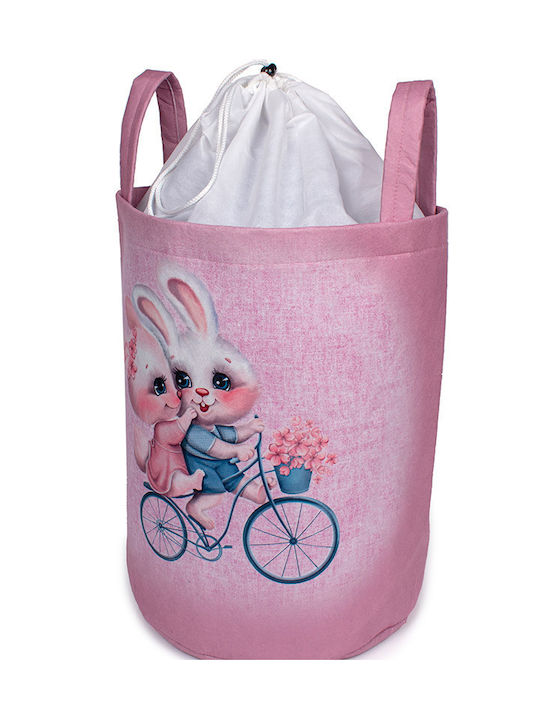 Dimcol Kinder Aufbewahrungskorb aus Stoff Rosa 50x30x45cm 1Stück