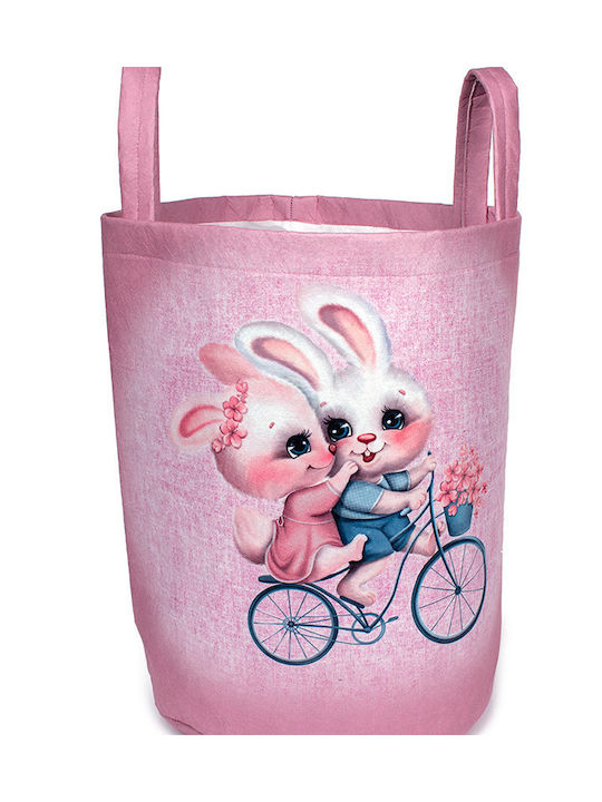 Dimcol Kinder Aufbewahrungskorb aus Stoff Rosa 50x30x45cm 1Stück