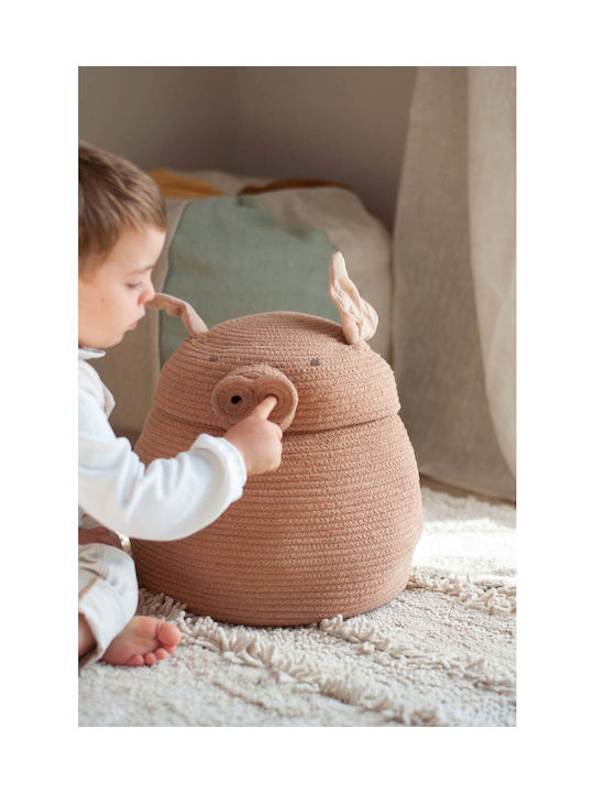 Lorena Canals Cutie de Depozitare Jucării pentru Copii din Țesătură Peppa Pig Roz 32x32x30cm 1buc