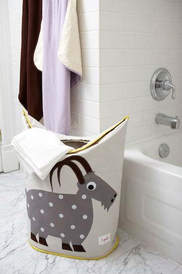3 Sprouts Children's Laundry Basket made of Fabric Goat Gray 50x29x57cm 1pcs