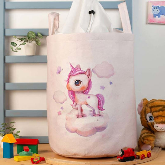 Dimcol Kinder Aufbewahrungskorb aus Stoff Rosa 45x30x50cm 1Stück