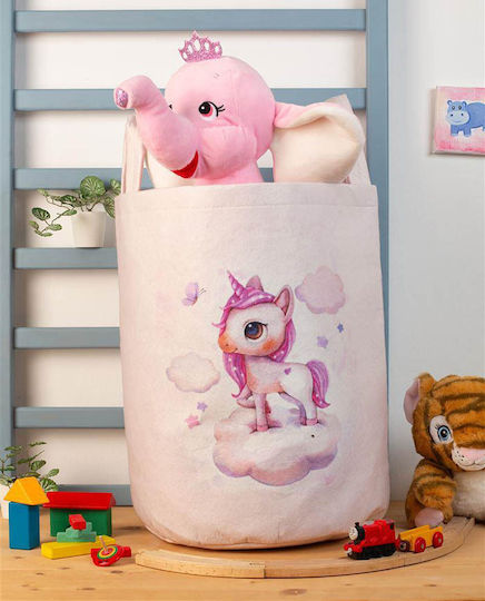 Dimcol Kinder Aufbewahrungskorb aus Stoff Rosa 45x30x50cm 1Stück