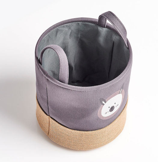 Children's Storage Basket made of Fabric Rabbit Gray 1pcs
