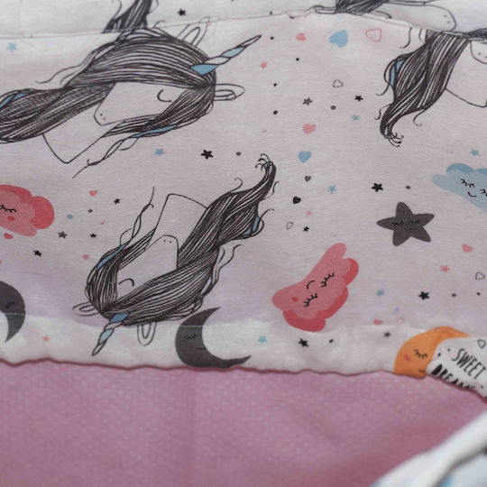 Decocraft Kinder Aufbewahrungssack Faltbar aus Stoff Unicorn Rosa 50x20x55cm 1Stück
