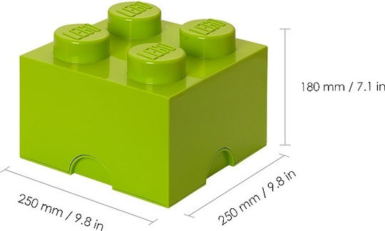 LEGO Детска кутия за съхранение от пластмаса 4-Stud Зелен 25x25x18см 1бр