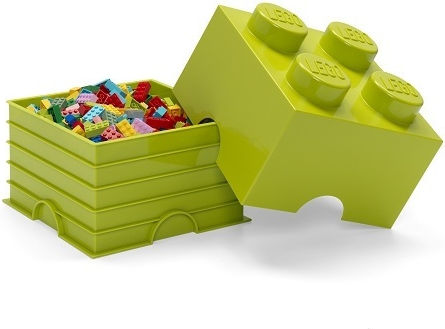 LEGO Детска кутия за съхранение от пластмаса 4-Stud Зелен 25x25x18см 1бр