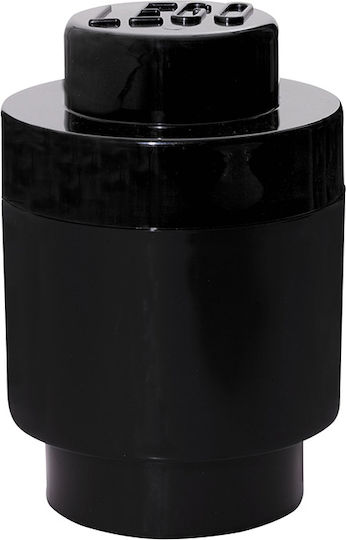 LEGO Kinder Aufbewahrungsbox aus Kunststoff 1 Round Schwarz 12x12x12cm 1Stück