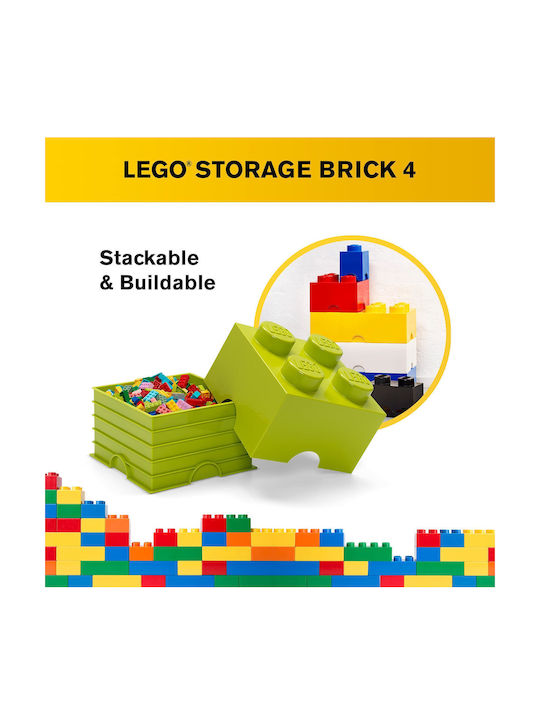 LEGO Children's Storage Box made of Plastic 4-Stud Green 25x25x18cm 1pcs