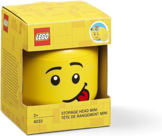 LEGO Детска кутия за съхранение от пластмаса Head Жълт 10x10x11см 1бр