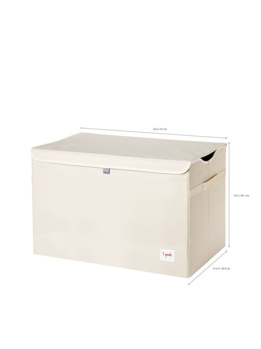 3 Sprouts Children's Folding Storage Box made of Fabric Rhino Yellow 61x37x38cm 1pcs