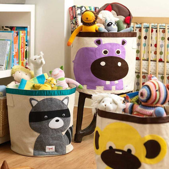 3 Sprouts Children's Storage Basket made of Fabric Lio Brown 43x43x45cm 1pcs