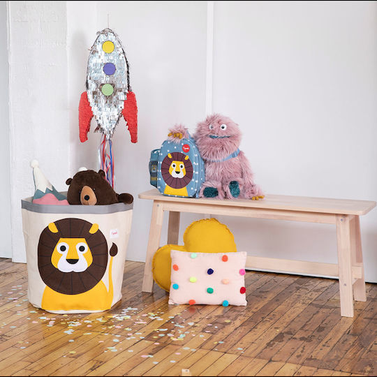 3 Sprouts Children's Storage Basket made of Fabric Lio Brown 43x43x45cm 1pcs