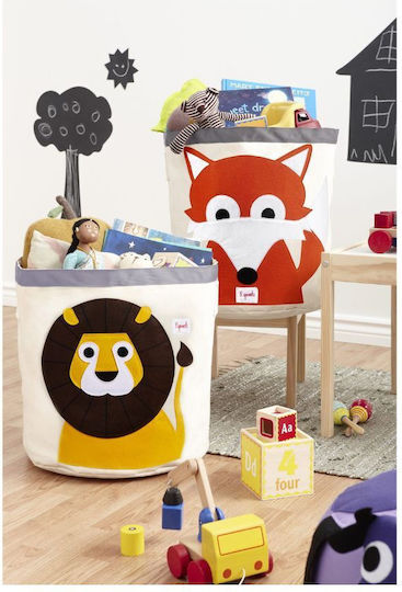 3 Sprouts Children's Storage Basket made of Fabric Lio Brown 43x43x45cm 1pcs