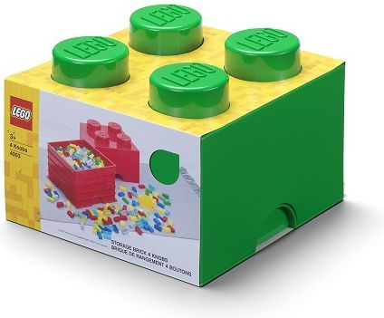 LEGO Детска кутия за съхранение от пластмаса 4-Stud Зелен 25x25x18см 1бр
