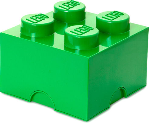 LEGO Детска кутия за съхранение от пластмаса 4-Stud Зелен 25x25x18см 1бр