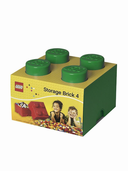 LEGO Детска кутия за съхранение от пластмаса 4-Stud Зелен 25x25x18см 1бр