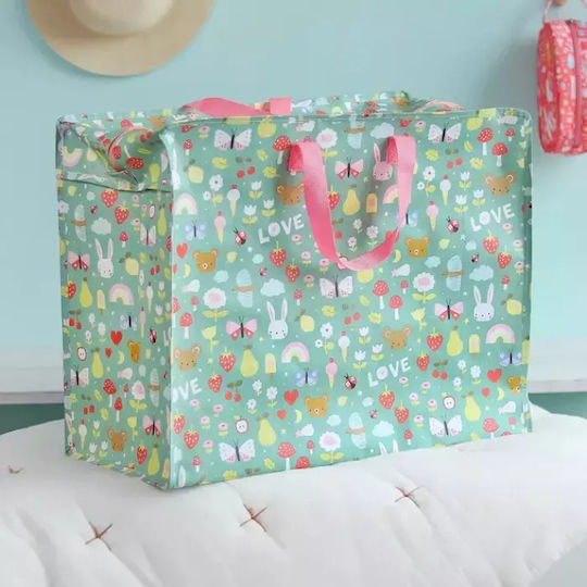 A Little Lovely Company Children's Storage Box made of Plastic Green 58x45cm 1pcs