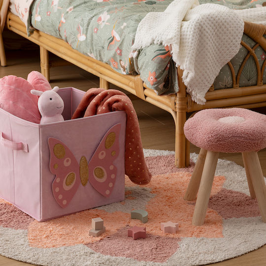 Atmosphera Kinder Aufbewahrungskorb aus Stoff Rosa 29x29x29cm 1Stück