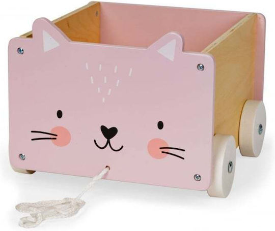 Ecotoys Kinder Aufbewahrungsbox aus Holz Eco Rosa 24x26x6cm 1Stück