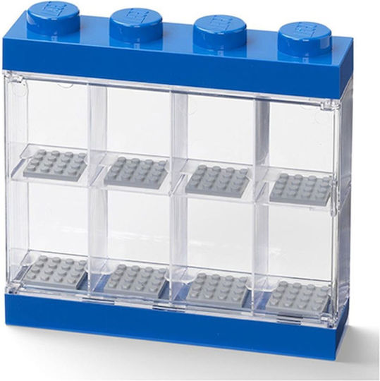 LEGO Kinder Aufbewahrungsbox aus Kunststoff Display Case 8 Mini Figures Blau 19.1x18.4x18.4cm 1Stück