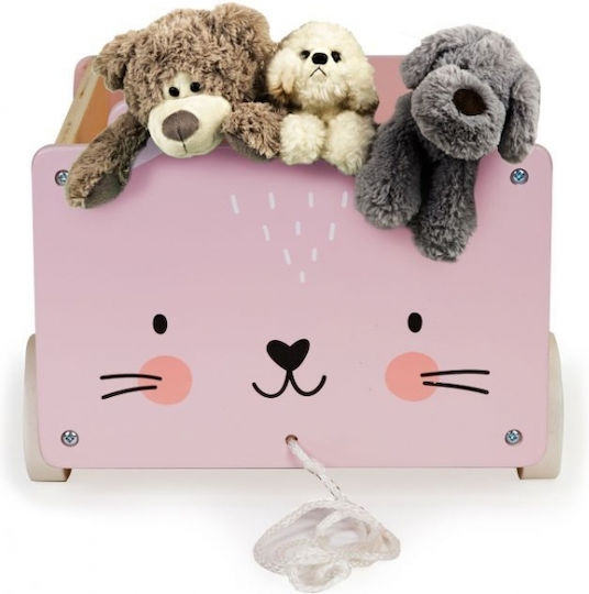 Ecotoys Kinder Aufbewahrungsbox aus Holz Eco Rosa 24x26x6cm 1Stück
