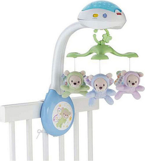 Fisher Price Mobile for Cot with Music and Rotation Teddy bears for 0++ Months