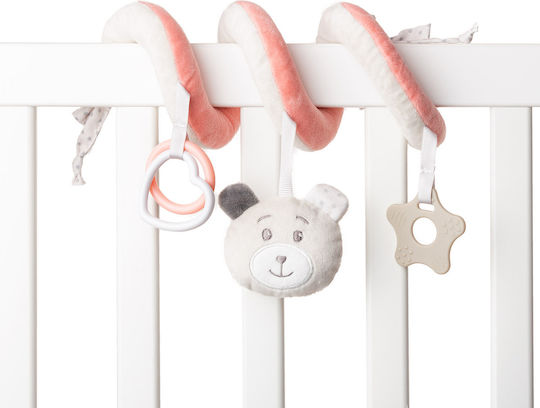 Amek Toys Spiral Toy for Crib and Stroller with Teether Bear Pink for 0++ Months