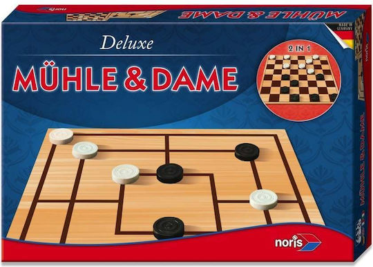 Board Game Mühle & Dame Deluxe for 2 Players 6+ Years Old (GER) Noris