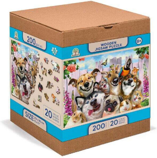 Kids Puzzle Crazy Pets 200pcs Wooden City