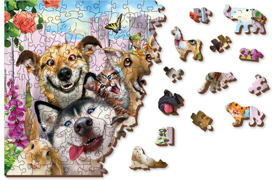 Kids Puzzle Crazy Pets 200pcs Wooden City