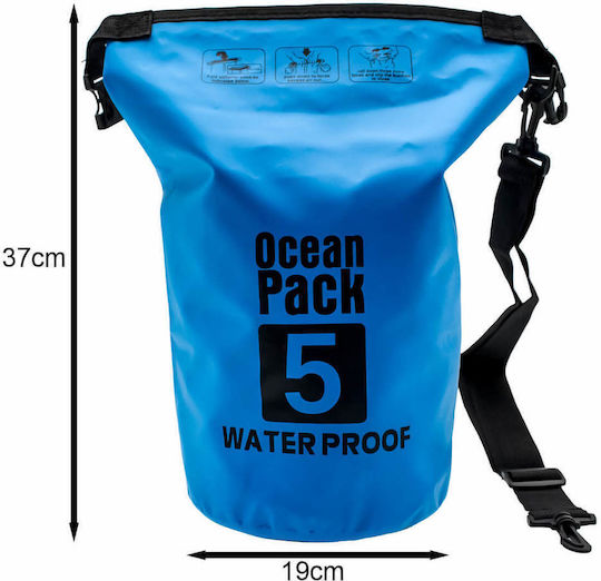 Σακίδιο Παραλίας 5l Αδιάβροχο Λουρί Ocean Pack Γαλάζιο