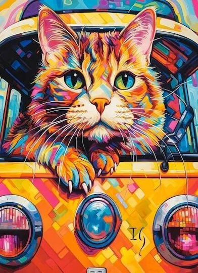 Παιδικό Puzzle Cat Bus Travel 100pcs Castorland