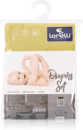 Lorelli Flannel Swaddle Wraps White 43x90cm. 4pcs