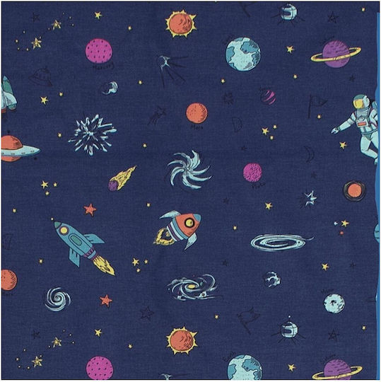 Dimcol Space Cotton Swaddle Wrap Blue 80x80cm.