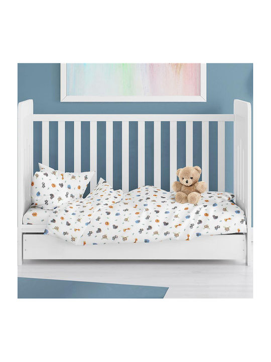 Dimcol Zoo Flanell-Wickeltuch White Mehrfarbig 80x80cm.