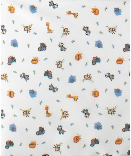 Dimcol Zoo Flanell-Wickeltuch White Mehrfarbig 80x80cm.