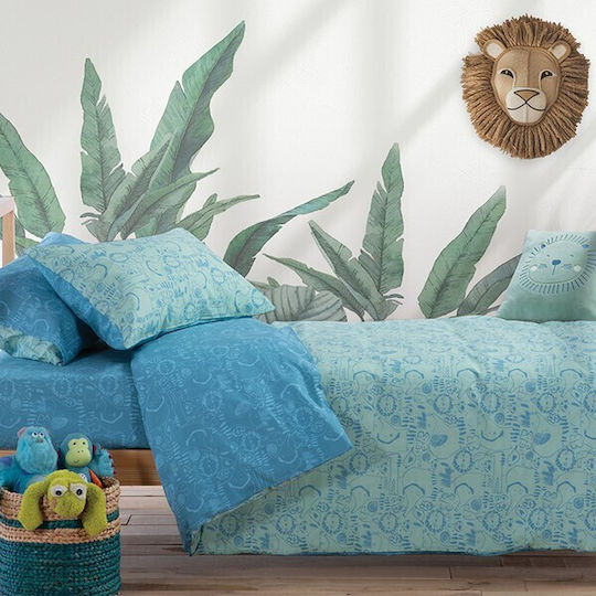 Nef-Nef Homeware Sheet Set Single Cotton Jungle Combo 170x260cm 3pcs