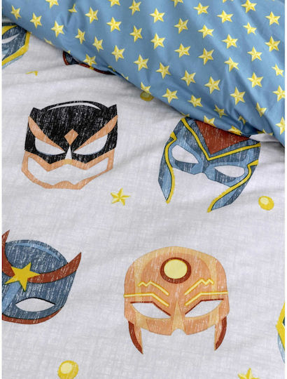 Nima Set Kids Sheets Cotton Superheroes Multicolour 170x255cm 2 Pieces