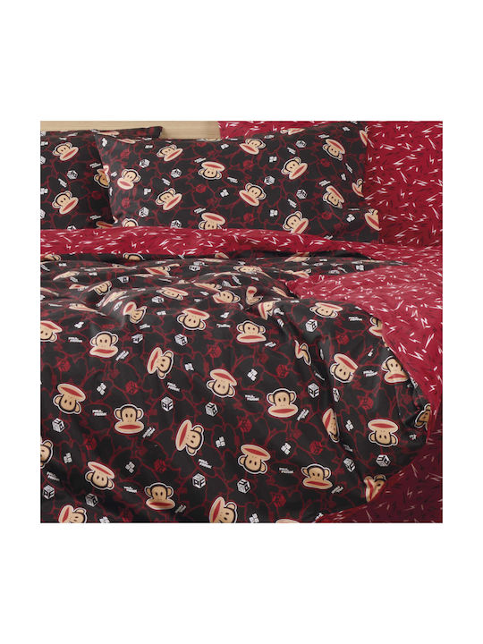Kentia Sheet Set Semi-double Cotton Red-black 190x270cm 3pcs