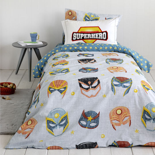 Nima Set Kids Sheets Cotton Superheroes Multicolour 170x255cm 2 Pieces