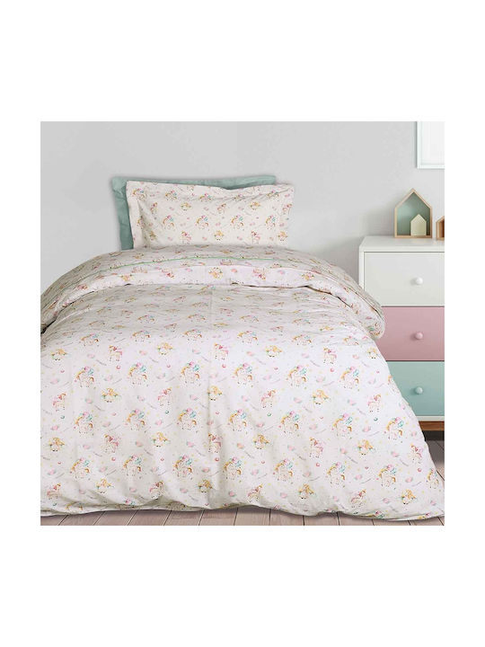 Das Home Sheet Set Single Cotton Stay Magical Mint - Pink - White 170x240cm 3pcs