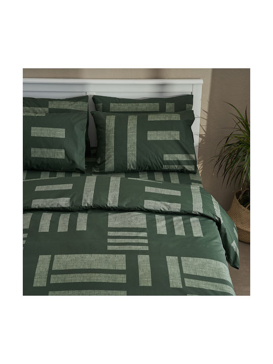 Charalambidis Textiles Sheet Single from Cotton & Polyester Green 160x260cm