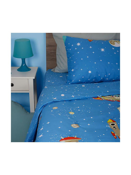 Sunshine Sheet Set Single with Elastic Band Cotton Feelings 26 Light Blue 105x205cm 3pcs