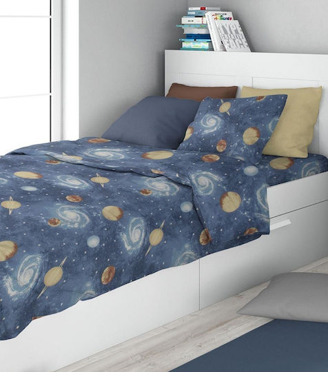 Dimcol Bettwäsche-Set Einzel Baumwolle Blue 160x240cm 2Stück