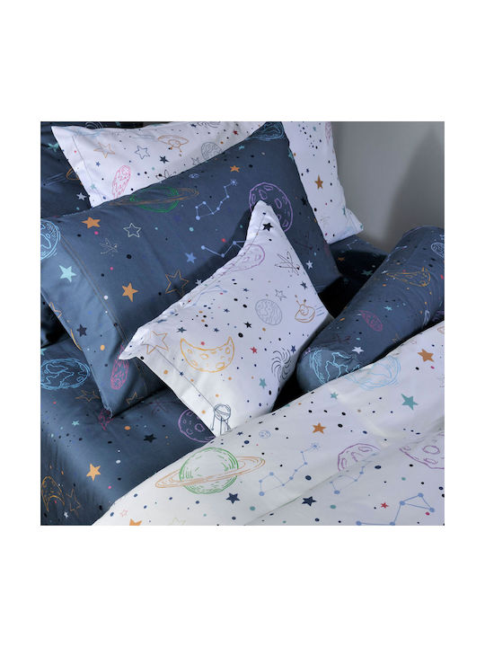 Down Town Home Sheet Set Single Cotton Blue 175x255cm 11-0536 3pcs