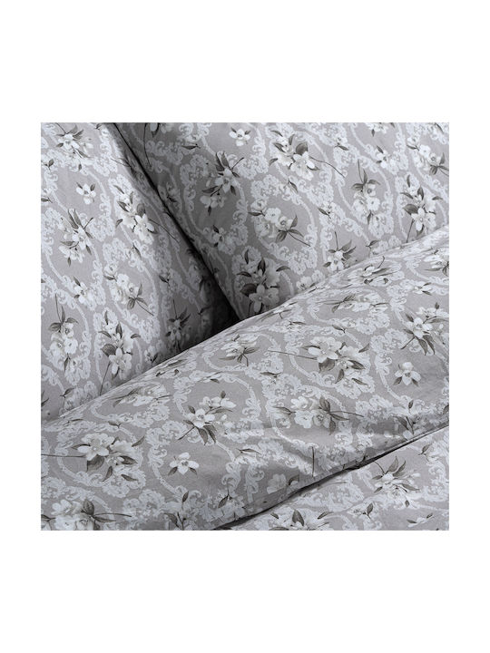 Lino Home Sheet Set Single Cotton Treasure Grey 170x260cm 3pcs