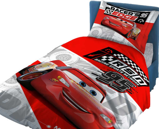 Dimcol Kinderbettlaken Set Einzeln Cars 773 Rote 160x240cm