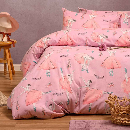 Melinen Sheet Set Single Cotton Ballet Pink 170x260cm 3pcs